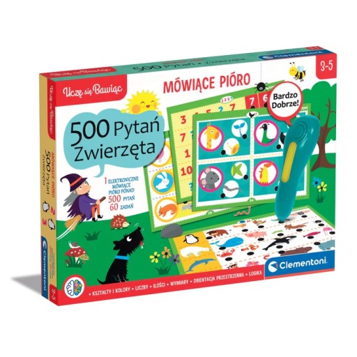 Mówiące pióro 500 Pytań ZWIERZĘTA Clementoni 50781