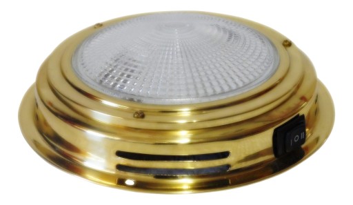 LAMPA KAJUTOWA PLAFON LED 12V OKRĄGŁA MOSIĄDZ