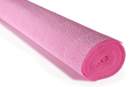 Krepina Bibuła włoska marszczona 180g (50cmx2,5m) RÓŻ LALKOWY 554