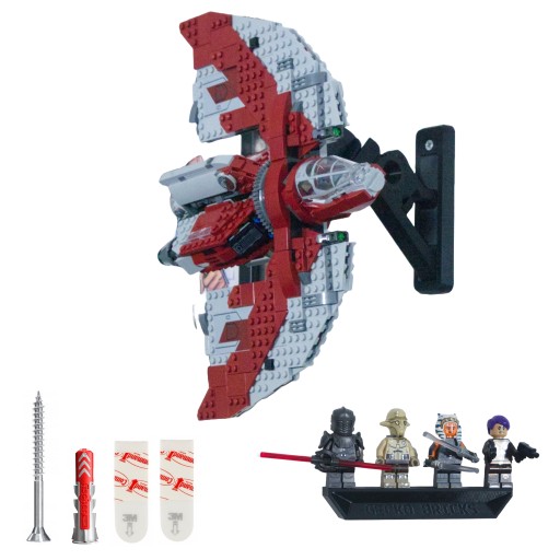 UCHWYT NA ŚCIANĘ NA ZESTAW PROM KOSMICZNY AHSOKI T-6 75362 + NA MINIFIGURKI