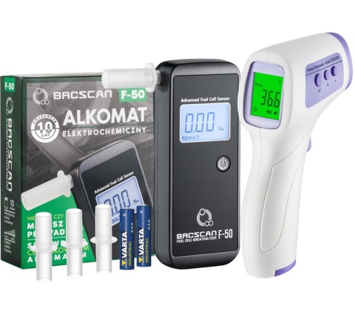 Alkomat BACscan F-50 + Termometr lekarski