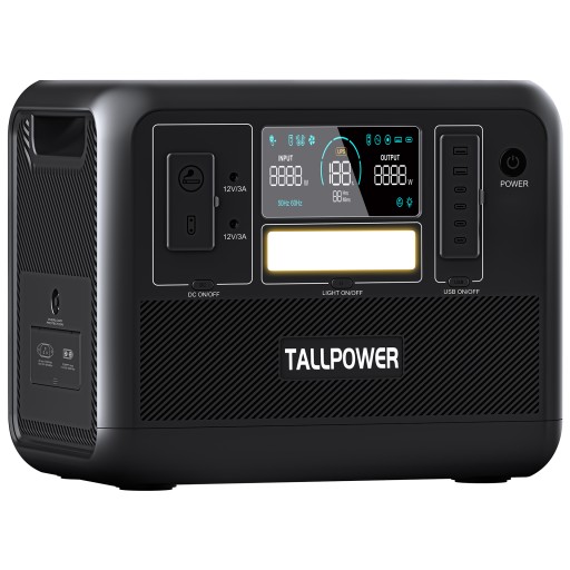 STACJA ZASILANIA GENERATOR UPS SŁONECZNY 2000W 1536Wh LCD TALLPOWER V2000