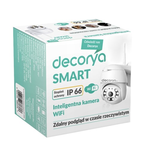 KAMERKA 360 SIECIOWA WiFi IP66 Sterowana Aplikacją - Full HD / Slot Kart SD