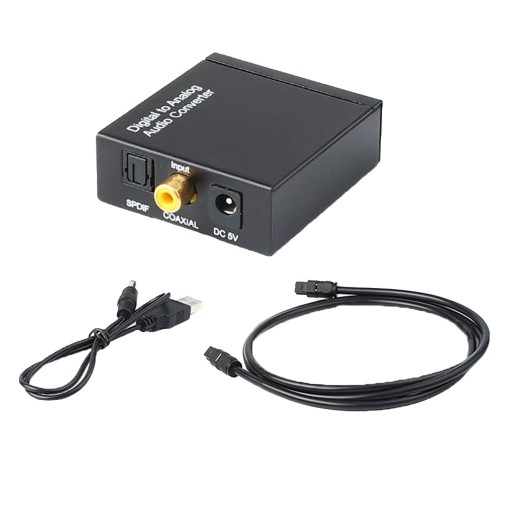 Konwerter sygnału cyfrowego na analogowy Koncentryczny optyczny adapter SPDIF RCA L/R AUX