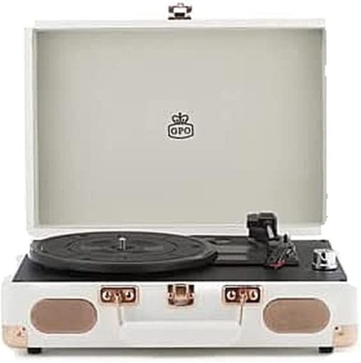 GRAMOFON GPO SOHO RETRO RÓŻOWO KREMOWY RETRO WALIZKOWY 33,45 i 78