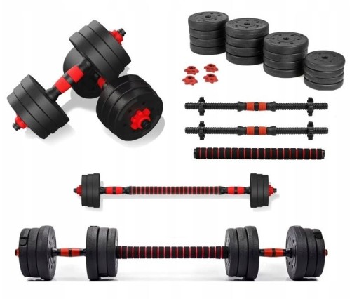 Hantle 40kg 2x20kg regulowane + SZTANGA ZESTAW CIĘŻARKÓW DO ĆWICZEŃ