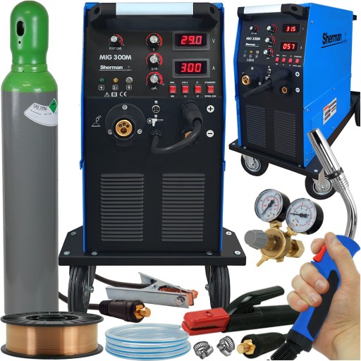 SPAWARKA inwertorowa migomat 400V 4R SHERMAN MIG 300M MAG 300A MMA zestaw