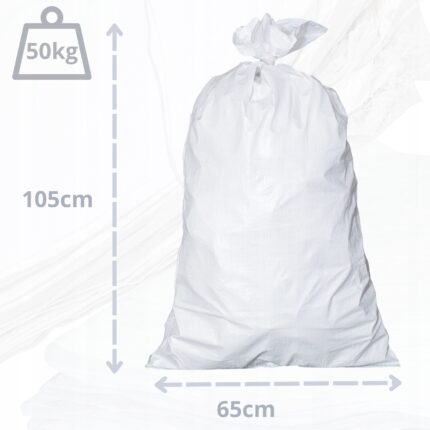 WORKI NA TROCINY ZBOŻE GRUZ 65x105 50KG 100 SZT ZIELONE OBSZYTE
