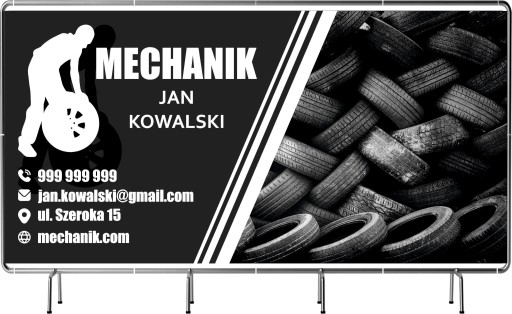 BANER REKLAMOWY 100x50 cm gotowy projekt gratis MECHANIK nazwa firmy