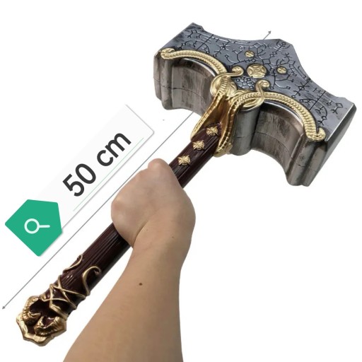 Młot THORA 50 cm God of War Thora Kratosa Mjolnir młotek 1:1 24h PL