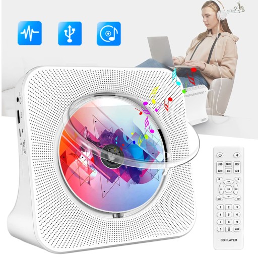 PRZENOŚNY ODTWARZACZ CD Z BLUETOOTH 5.0 CD Z PILOTEM, GŁOŚNIKIEM HI-FI