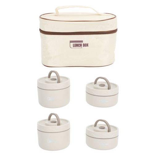 3 X POJEMNIK NA ŻYWNOŚĆ LUNCHBOX OKRĄGŁY STAL