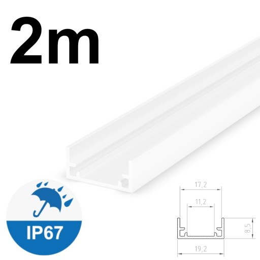 PROFIL LED WODOODPORNY IP67 P11-1 BIAŁY 2m