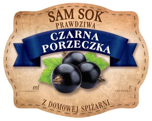 SOK CZARNA PORZECZKA - Etykieta na słoik, naklejka