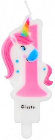 ŚWIECZKA CYFERKA 1 JEDNOROŻEC cyfra UNICORN