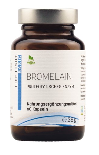LIFE LIGHT BROMELAINA 490MG 588GDU 60 KAPSUŁEK