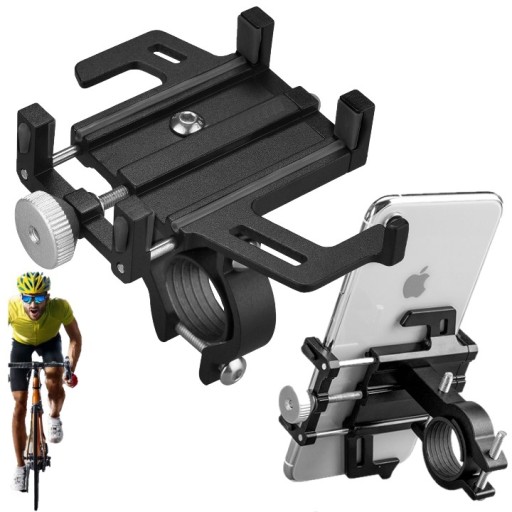 MOCNY UCHWYT ROWEROWY NA TELEFON KIEROWNICĘ DO ROWERU MOTOCYKLU ALUMINIOWY