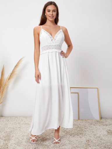 SHEIN SUKIENKA BIAŁA MAXI LETNIA ROZKLOSZOWANA