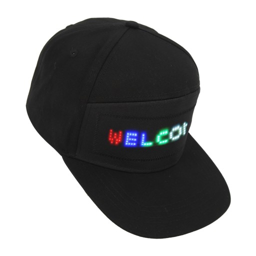 CZAPKA LED PROGRAMOWALNA KONTROLA APLIKACJI BLUETOOTH