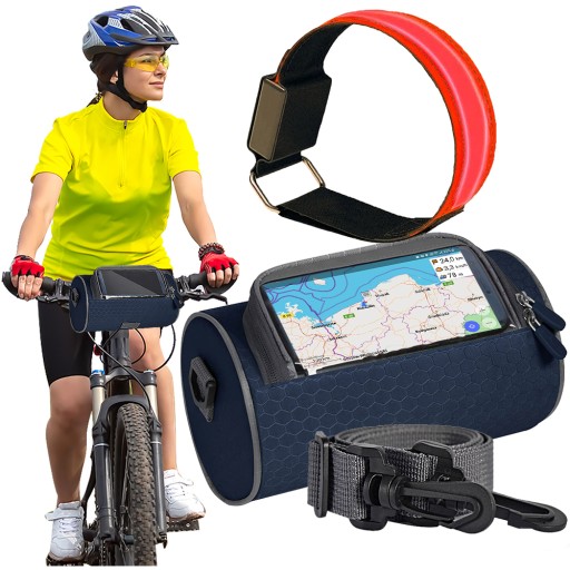 SAKWA ROWEROWA NA TELEFON GPS ROWER MOTOCYKL GSM TORBA NA RAMIĘ Z PASKIEM