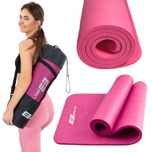 MATA FITNESS JOGA GRUBA 15MM ANTYPOŚLIZGOWA EB FIT