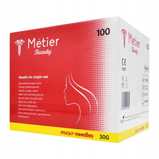 Igły do mezoterapii igłowej 30G Igła Metier Beauty 0,3 mm 4 mm 100 szt.