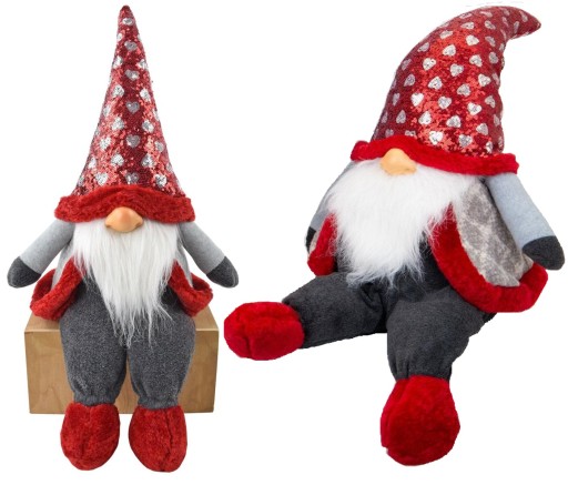 OZDOBA ŚWIĄTECZNA DUŻY SKRZAT MIKOŁAJ ŚWIĄTECZNY SIEDZĄCY 92CM