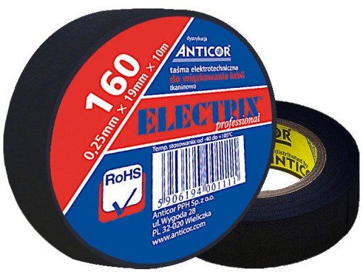 TAŚMA PARCIANA IZOLACYJNA ELECTRIX 160 10mb x 19m