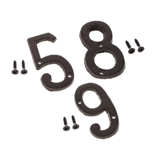 3x Doorplate House Number Sign 8 9 for
