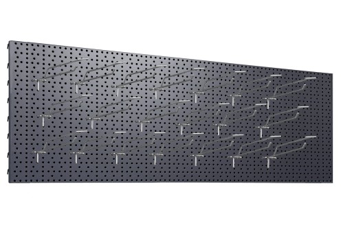Tablica warsztatowa 1250x400 c.szary + 20x zawieszka pojedyncza wysięgnik L
