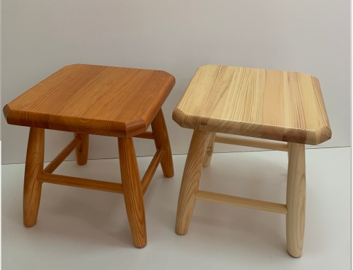 Solidny TABORET sosnowy 30cm Kwadrat lakierowany/olchowy Polski producent