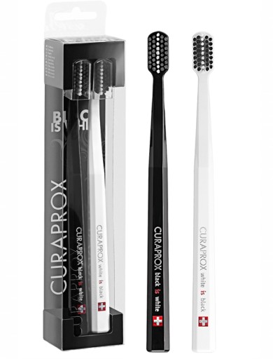 Dwupak szczoteczek do zębów CURAPROX Black is White Ultrasoft