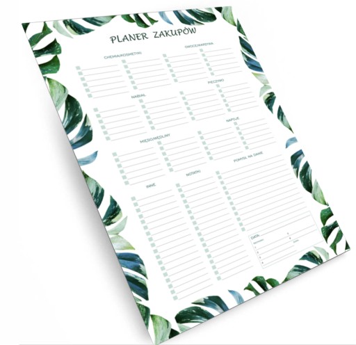 Planer zakupów samoprzylepny lista zakupów shopping list 30x40 MONSTERY