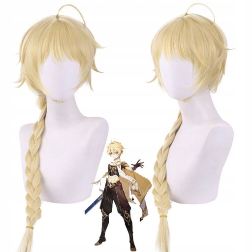 Peruka Genshin Impact Aether Cosplay Anime