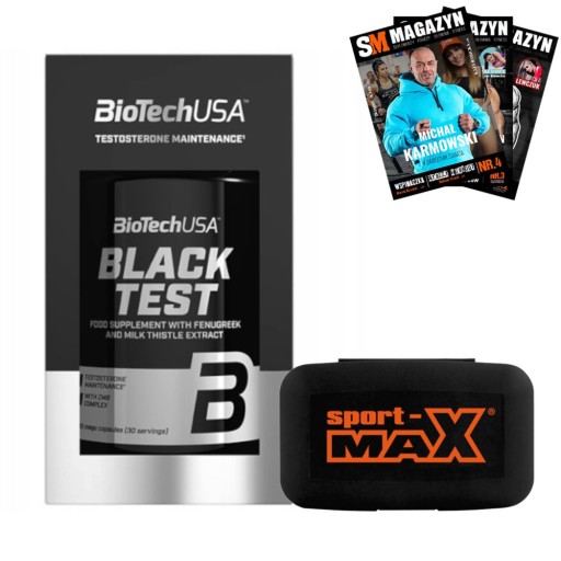 BIOTECH BLACK TEST 90 kaps ZMA BOOSTER LIBIDO WYTRZYMAŁOŚĆ + PILL BOX