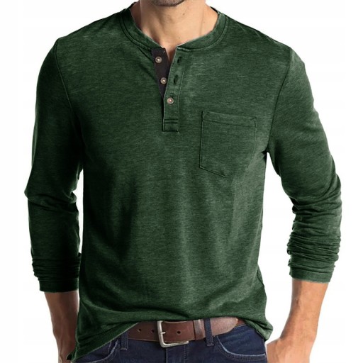MĘSKA BLUZKA LONGSLEEVE DŁUGI RĘKAW Z Guzikami