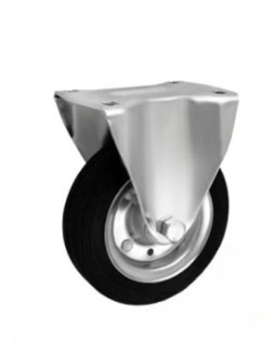 Metalowo-Gumowe Koło fi. 160 mm, w obudowie stałej.