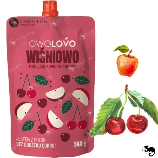 OWOLOVO owocowy bez cukru WIŚNIOWO - JABŁKO WIŚNIA 200g