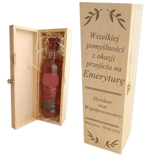 Pudełko alkohol WHISKY EMERYTURĘ EMERYTURA PREZENT