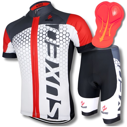 STRÓJ ROWEROWY KOSZULKA + SPODENKI ROWEROWE KOMPLET KOLARSKI S3 ARSUXEO M