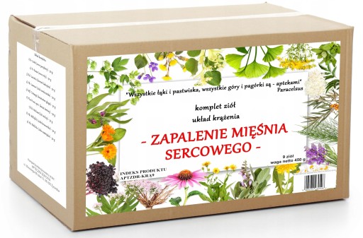 ZAPALENIE MIĘŚNIA SERCOWEGO komplet ziół na ZMS 450 g tradycyjna receptura