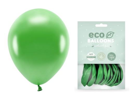 BALONY na URODZINY zielone 26cm ECO 10 sztuk
