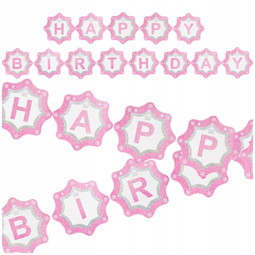 Baner Happy Birthday Girlanda Ozdobna Urodzinowa