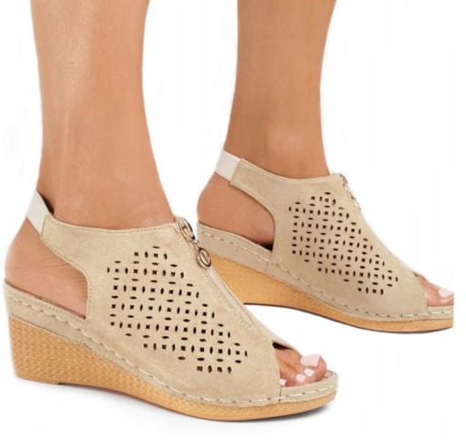 KLAPKI DAMSKIE BUTY PROFILOWANE SKÓRZANE P4