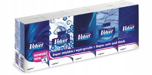 Velvet oryginal new Chusteczki higieniczne bezzapachowe 4w4 warst. 10 szt.