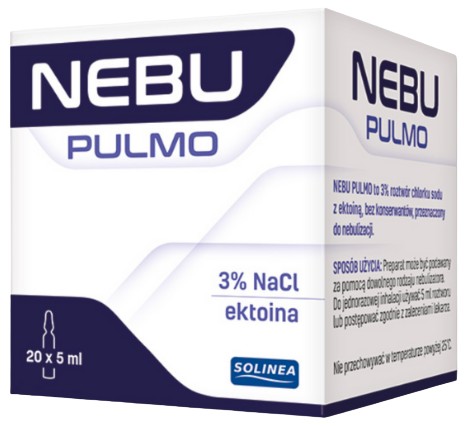 NEBU PULMO roztwór do inhalacji sól fizjologiczna 3% z ektoiną 20 ampułek
