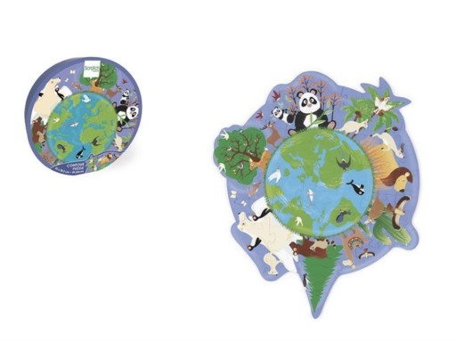 SCRATCH PUZZLE KONTUROWE Mapa świata 45 elem.