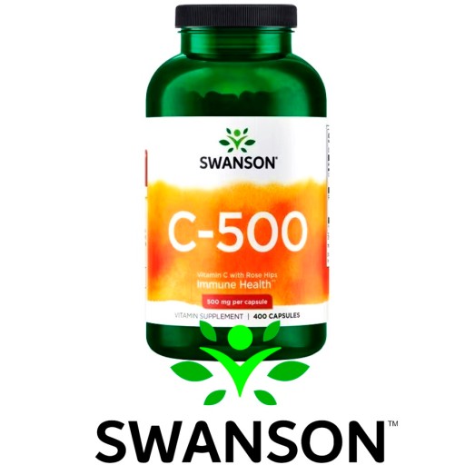 SWANSON WITAMINA C 500 Z DZIKĄ RÓŻĄ Odporność 400k