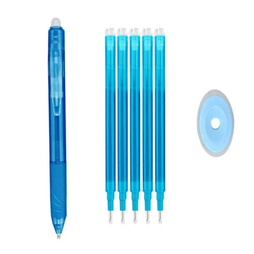 Multicolor 0.5mm Erasable Gel Pens with Refills Eraser High Quality Black