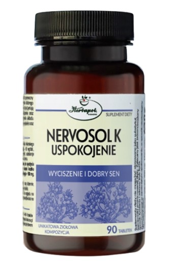 NERVOSOL K USPOKOJENIE WYCISZENIE I DOBRY SEN 90 tabletek HERBAPOL KRAKÓW